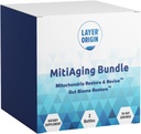 Layer Oorsprong MitiAging Bundle, Anti-Aging 2-Battle Pack: Gut Biome Restore en Mitochondria Revive - Boost Cellular Health Natuurlijk, 30 dagen levering