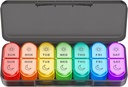 Weekly Pillen Organizer 2 keer per dag - AM PM Pillen Organisator met 7 Dagelijkse Kleur-gecodeerde kleine Cases, Morgen en Nacht Reizen Pill Cases voor Vitaminen, Geneeskunde, & Supplementen