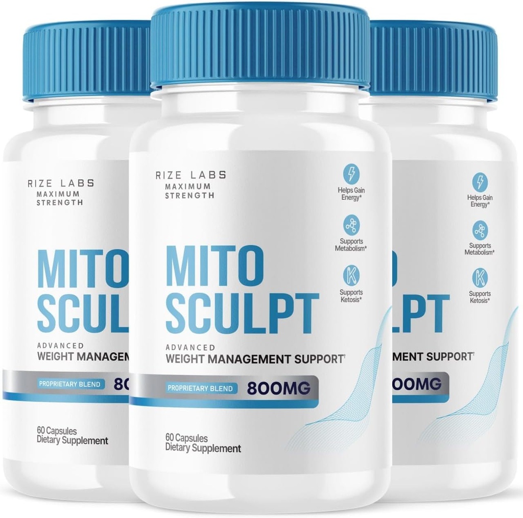 rize labs MitoSculpt Weight Loss Pills - Sculpt Your Ideal Body with MitoSculpt Advanced Formula Capsules, Supplement to Turn Mobilized Stored Fat for Fuel (180 Capsules) (Pack of 3)