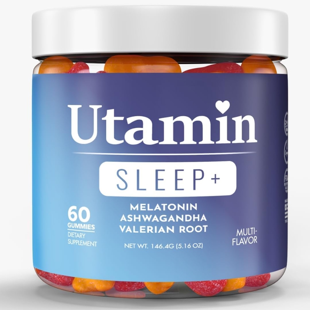 3 in 1 Organic Sleep Gummy-5 mg Melatonine, 50 mg Valerian Root, 50 mg Ashwagandha-Multi Flavor 60 Count (Pack of 1).