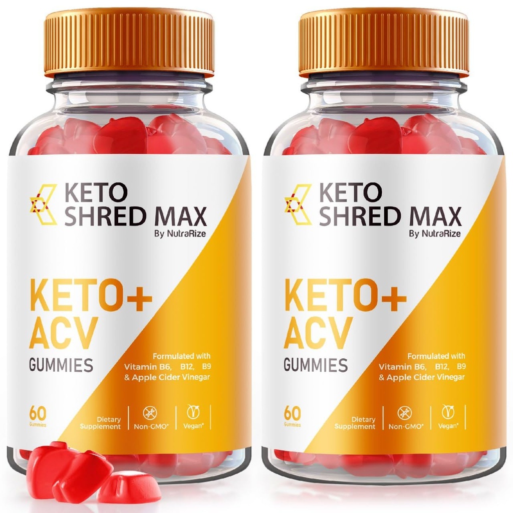 NutraRize (pakket van 2 Keto Shred Max Keto + ACV Gummies, Formule voor Geavanceerd Gewichtsverlies, Keto Plus Supplement, Gomitas Reviews (120 Gummies)