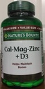 Nature's Bounty Calcium Magnesium Zink met Vitamine D3, 200 Caplets (Verpakking mei Vary)