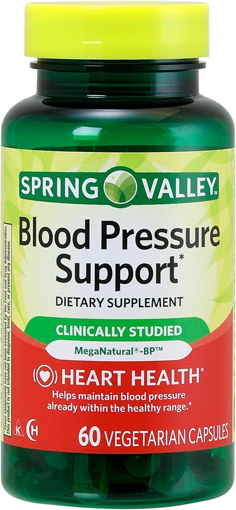 Spring Valley Blood Pressure Support, Heart Health, 60 capsules