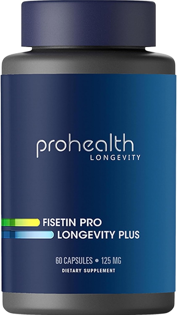ProHealth Fisetin Supplementen-15X Betere absorptie van Polyfenol Blend + MCT Oil. 3rd Party Getest Pure. USA Vervaardigd. Krachtig Antioxidant + Senolytische. Fisetin Supplement 125mg X 60 porties