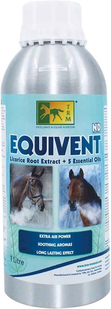 TRM Equivent ND Liquid Horse Feed Supplement met 5 Essentiële Oliën voor gezonde ademhalen Verminder ontsteking en congestie - 33,8 floz (1 Liter) - 33,8 floz