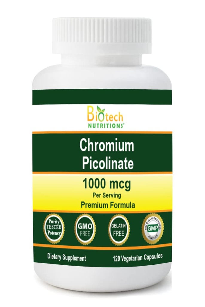 Chroom Picolinaat 1000 MCG Serveer 120 plantaardige capsules
