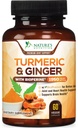 Kurkuma Curcumin Supplement 1950mg - 95% Curcuminoïden met Biologische Kurkuma & Gember, BioPerine Black Pepper voor Beste Absorptie, Nature's Vegan Joint Support, Non-GMO, Gebotteld in USA - 60 Capsules