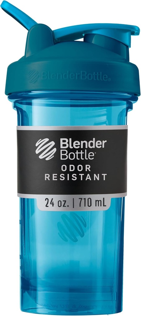BlenderButtle Shaker Bottle Pro Series Perfect voor eiwitshakes en pre-workout, 24-ounce, Ocean Blue