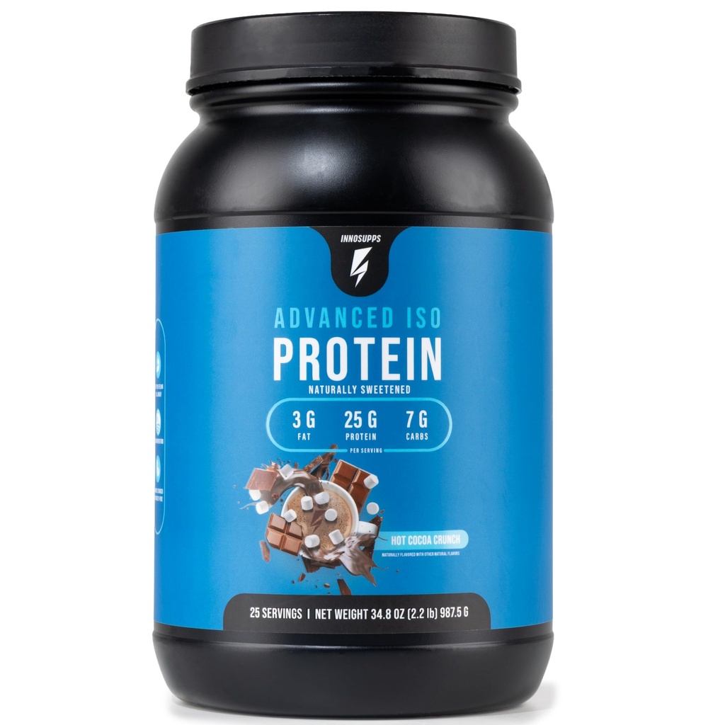 InnoSupps Advanced Iso Protein | 100% Whey Isolate Protein Powder | No Artificial Sweeteners| Low Fat, Low Carbs | 25g of Protein | Hormone Free, Gluten Free, Soy Free | (Hot Cocoa Crunch)