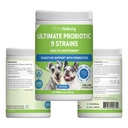 Pet Wellbeing Ultimate Probiotic 9 Strains for Dogs & Cats - Supports the Gut Microbiome and Digestion, Immune System Care, Urinary Tract Health, FOS, 2.5 Billion CFU - 11.29 oz (320 g) Powder