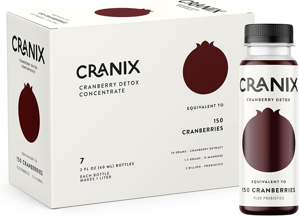 NGL Cranix - Natuurlijke Cranberry 2fl oz Detox Shots voor Urinaire Wellness - 7 Pack - Plus Apple Cider Vinegar, Probiotica, D-Mannose, en Betaine