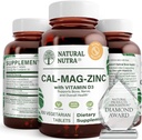 Natuurlijke Nutra Calcium Magnesium Zink Supplement met vitamine D3 voor bot sterkte, helpt verbeteren spierkracht, gezondheid Glutenvrij, en suikervrij, essentiële minerale complex 100 Tellen (pakket van 3)