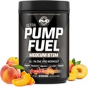 PMD Sports Pump Fuel Ultra Medium Stim - Premium Pre Workout Powder & Muscle Pump, Greater Focus, Endurance & Recovery, Premium Creatine, Arginine & Beta Alanine - Peach Nectarine (30 Servings)