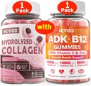 NEVISS 1Pack Gehydrolyseerde Collageen Gummies + 1Pack Vitamine ADK met B12 Gummies