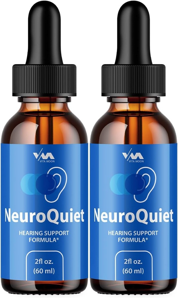 (2 Pack) Neuroquiet Drops - Neuro Quiet Advanced Formula Hearing Support, Cognitive Health, en algemene wellness, 2 maand aanbod