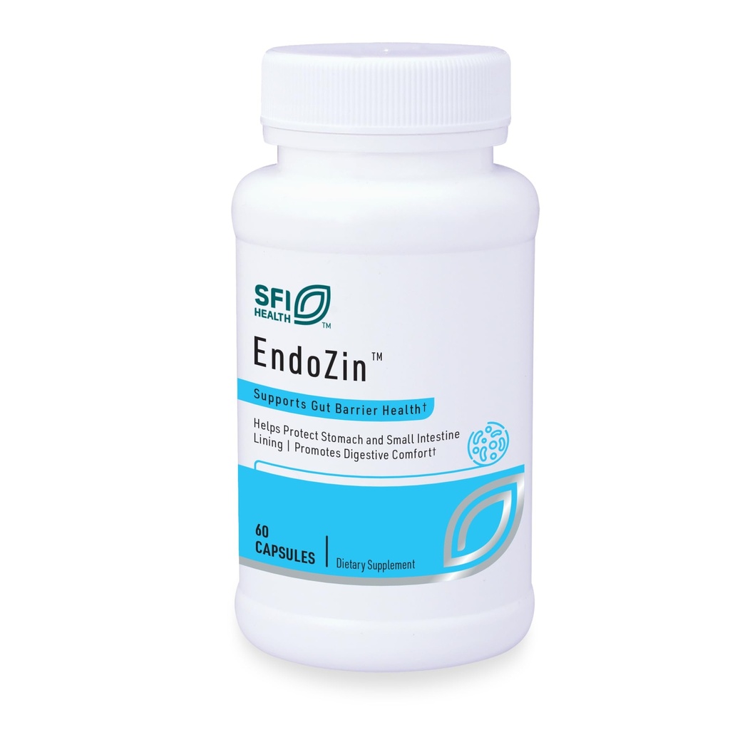 SFI Health Klaire Labs Endozin - Zink Carnosine Complex met L-Glutamine ter ondersteuning van Intestinal Barrier Function, Hypoallergeen (60 capsules)