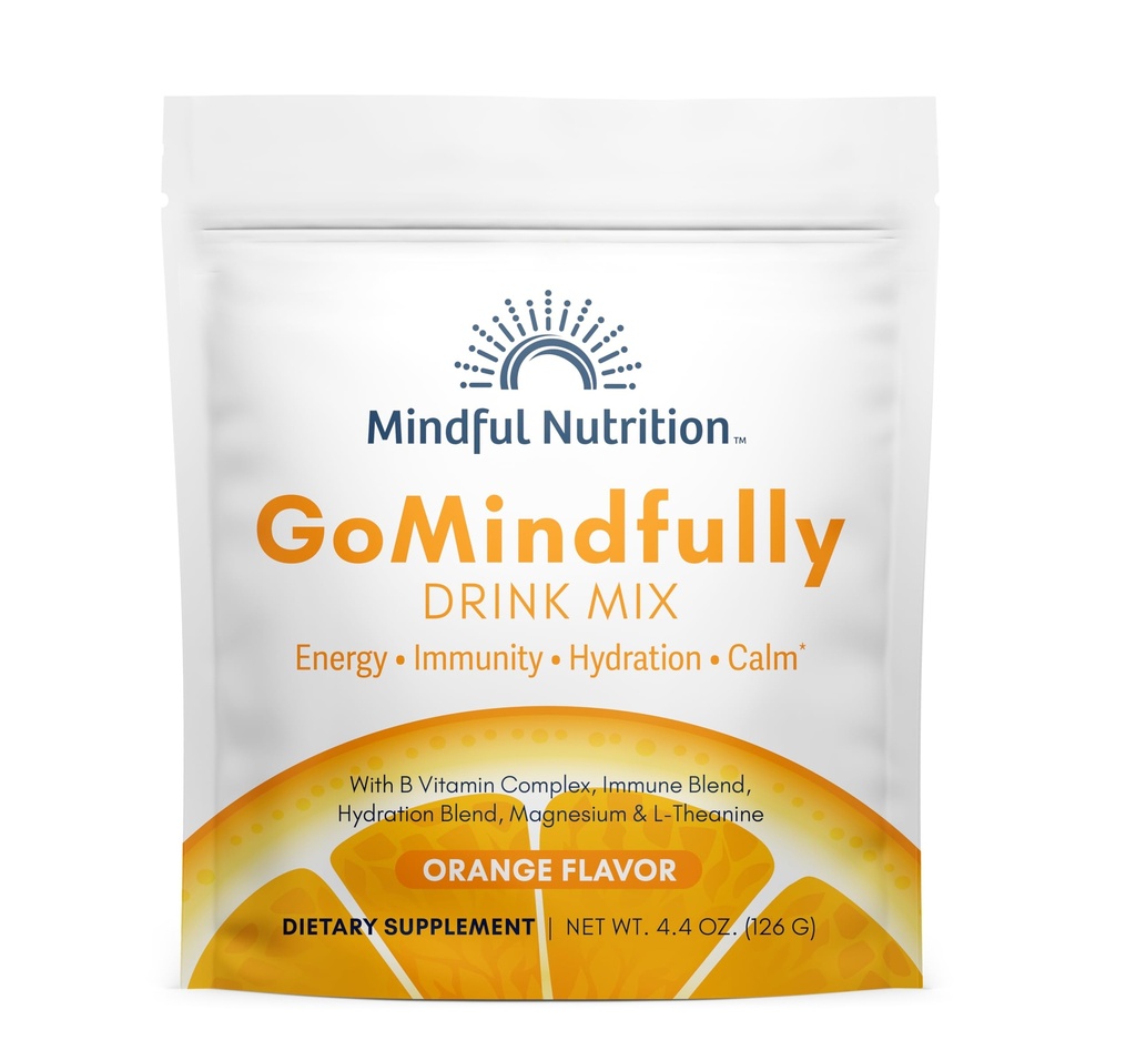 GoMindly Orange Super Calm Magnesium Poeder Drink Mix voor Hydratatie, Herstel, Immuniteit en Energie met Trace Minerals, Essentiële Vitaminen, L-Theanine en B Vitamine Complex