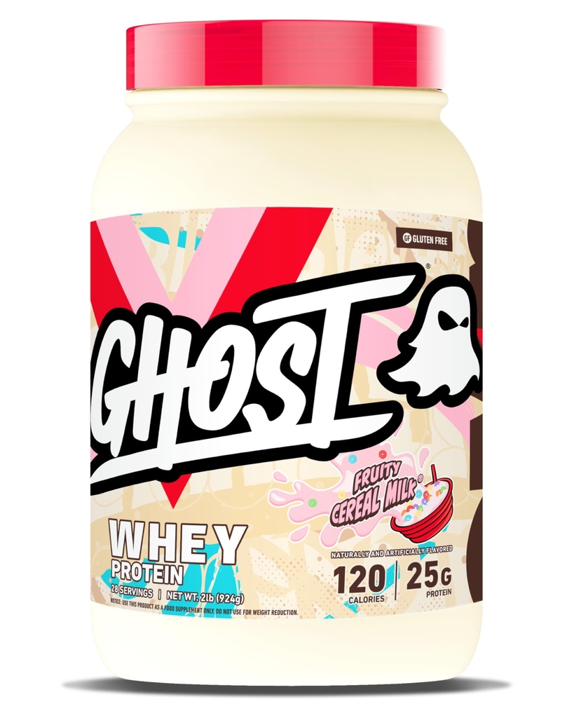 GHOST Wei Proteïnepoeder, Fruitige graanmelk - 2LB, 25G proteïne - Wei Proteïne Blend - 