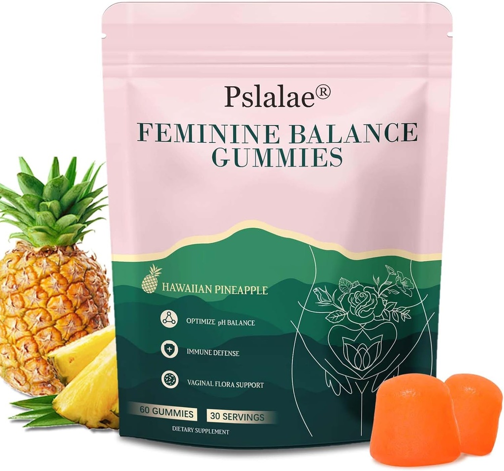 Vrouwelijke balans Gummies, Ananas smaak Gummies voor vrouwen ph, voor gezondheid en welzijn - Immune Support - Veganistisch, Glutenvrij - 60 Gummies - 30 Day Supply