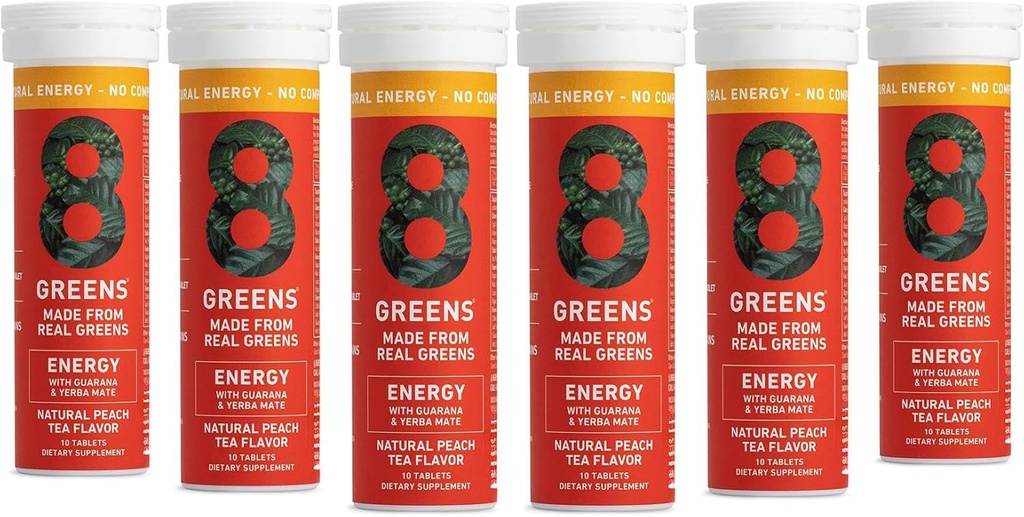 8Greens Supergreens Tabletten Super Greens Poeder Superfood Tablet, Metabolisme Immuniteit & Focus, Dagelijkse Groenen Bruistabletten, Organisch: Aloë Vera, Spirulina, Chlorella, Energie, 60 Serven
