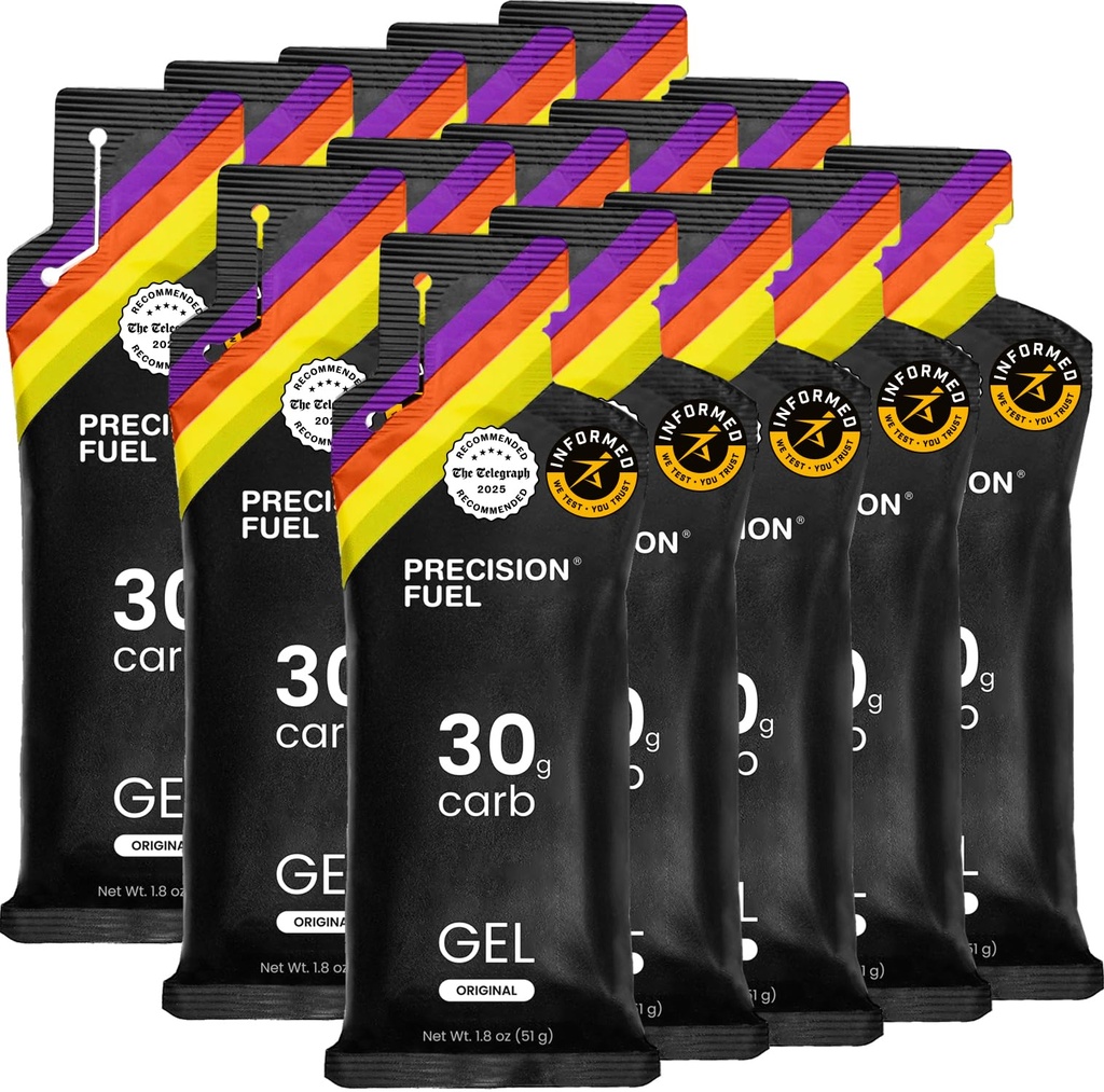 Precisie Brandstof 30 Energie Gels - Milde, Neutrale Smaak Running Gels voor Endurance Atleten, 30g Koolhydraat, Gemakkelijk te Digest, Perfect voor Running & Long-Duration Sports (Pack van 15)