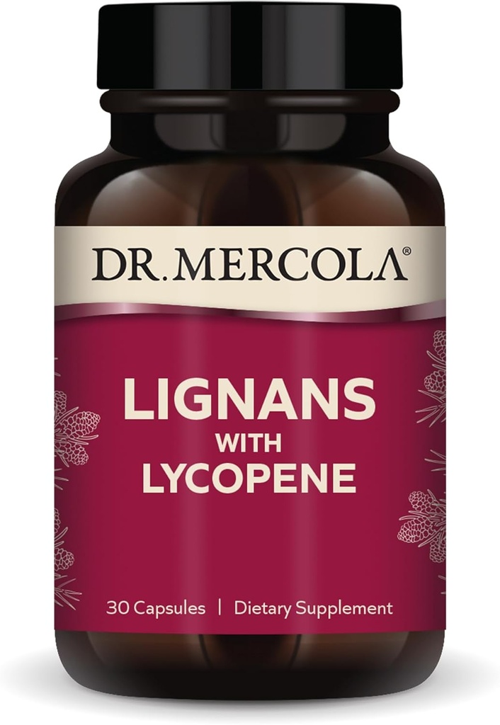 Dr. Mercola Lignans met Lycopeen supplement, 30 porties (30 capsules), niet GGO, sojavrij, glutenvrij