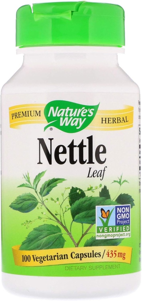 Nature's Way Nettle Leaf 435 mg, TRU-ID Certified, Non-GMO Project, Vegetarisch, 100 Telling, Pack of 2