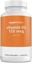 Basis - Vitamine D3, 125 mcg, 60 Softgels (1 per portie), Glutenvrij