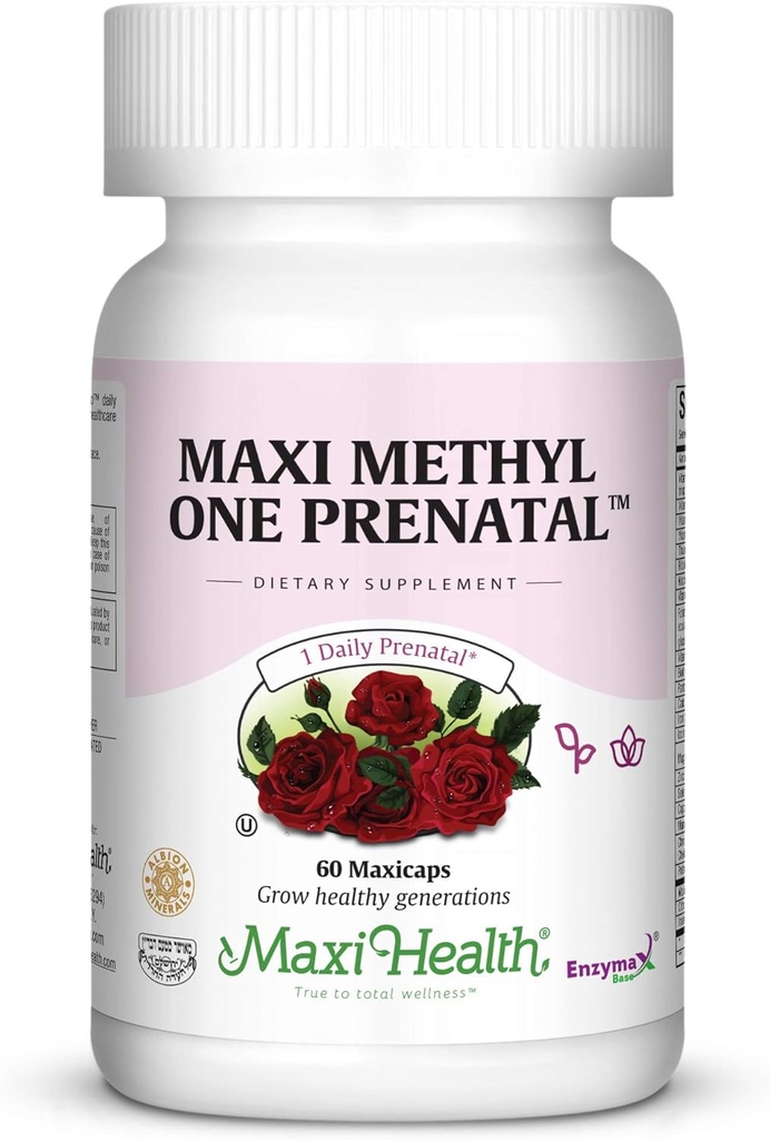 Maxi One Per Day Prenatale Formule met Gemethyleerde Folaat en Gentle Iron, 60 Tellen
