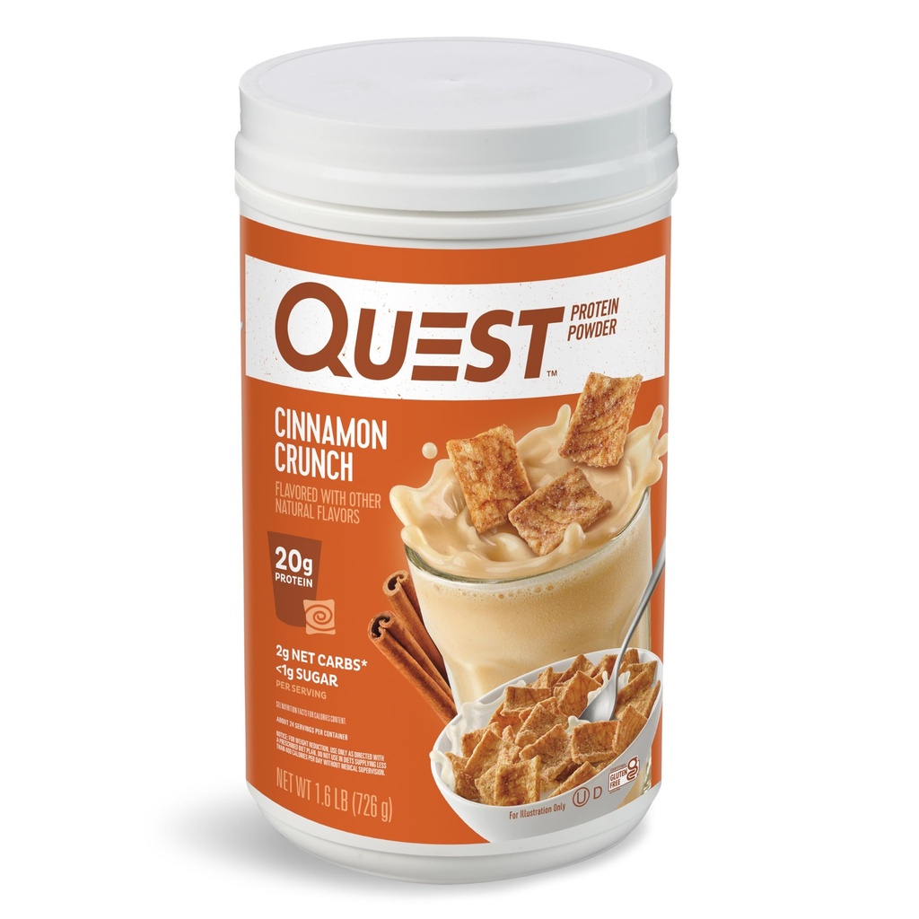 Quest Nutrition Cinnamon Crunch Proteïne Poeder, 20g Proteïne, 2g Net Carb, 1g Suiker, Low Carb, Glutenvrij, 1,6 pond, 24 porties