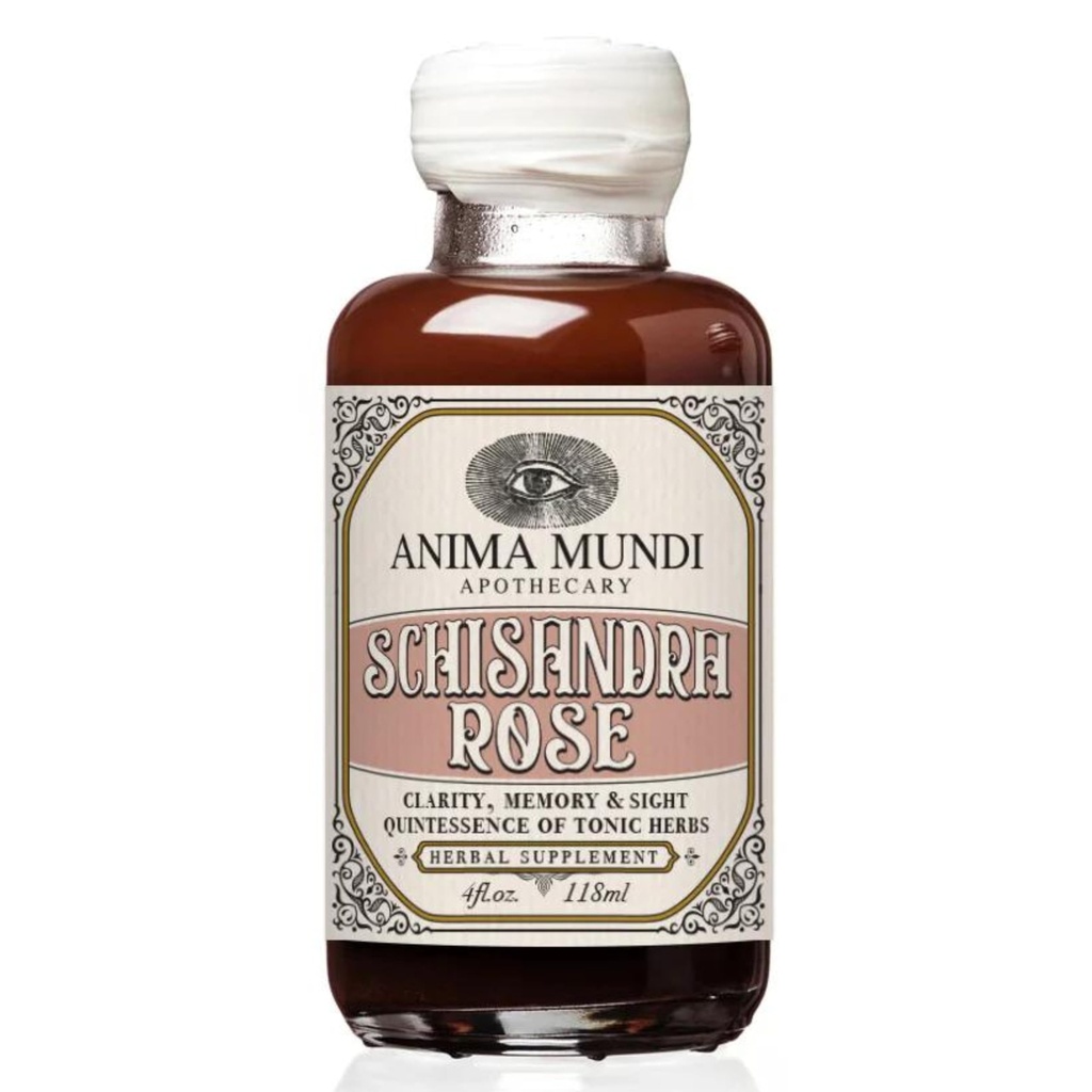 Anima Mundi Apothecary Schisandra Rose Elixir - Liquid Schisandra Berry Adaptogen Supplement met Wildcrafted Rose Petals voor lever en nieren Ondersteuning - Anima Mundi Beauty Supplements (4oz / 120ml)