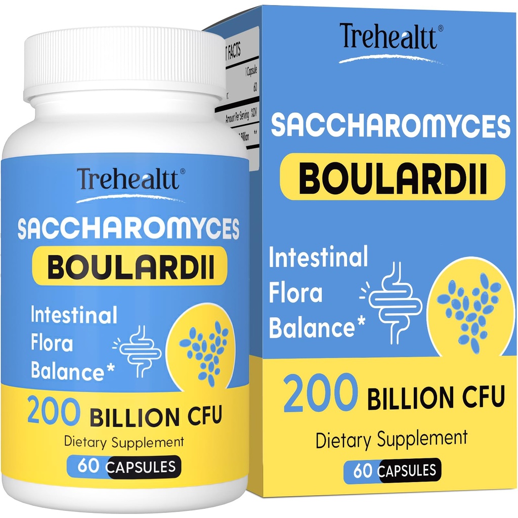 Saccharomyces Boulardii Probiotica 200 Miljard CFUs, klinisch gestuded probiotisch voor vrouwen en mannen Gist voor intestinaal, Gut, Immune & Digestieve Gezondheid, zuurbestendig en Houdbaarheid, 60 Days Supply