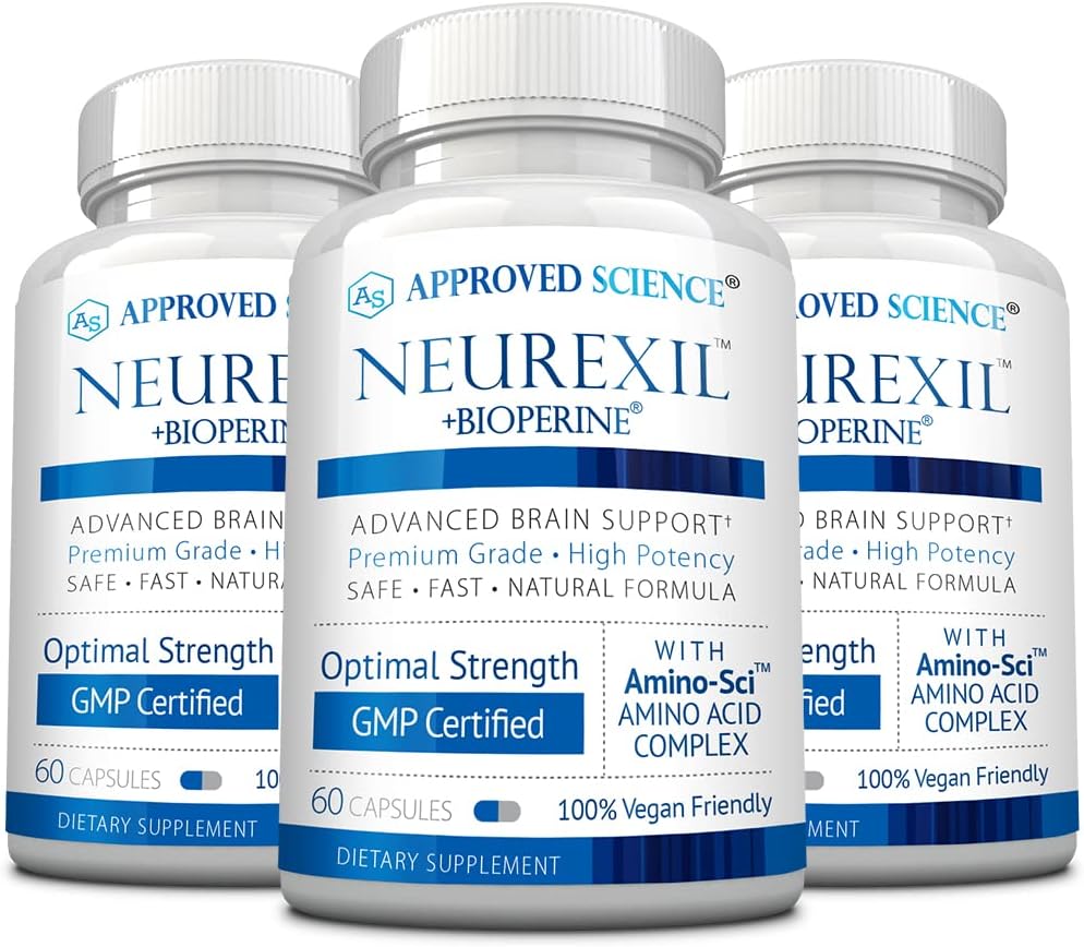 Goedgekeurde Science Neurexil - Natural Nootropic Support with DMAE - Enhanche Brain Function, Sharpen Clarity, Boost Memory - L-Tyrosine, Ginkgo Biloba, Huperzine A, BioPerine - 3 maand aanbod