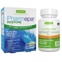 Pharmepa Restore & Longvida Lipidated Curcumin 500mg Bundle, 1000mg Pure EPA Omega-3 Visolie & Ultra Biobeschikbaarheid Curcumin, door Igennus