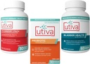 15% Bundle Utiva Cranberry PACs Supplement voor Urinaire Tract Health 30 Vegi Capsule + Utiva Probiotic for Gut and Urinary Tract Health 30 Delayed Release Vegi Capsule + Utiva Bladder Health 60 Capsule