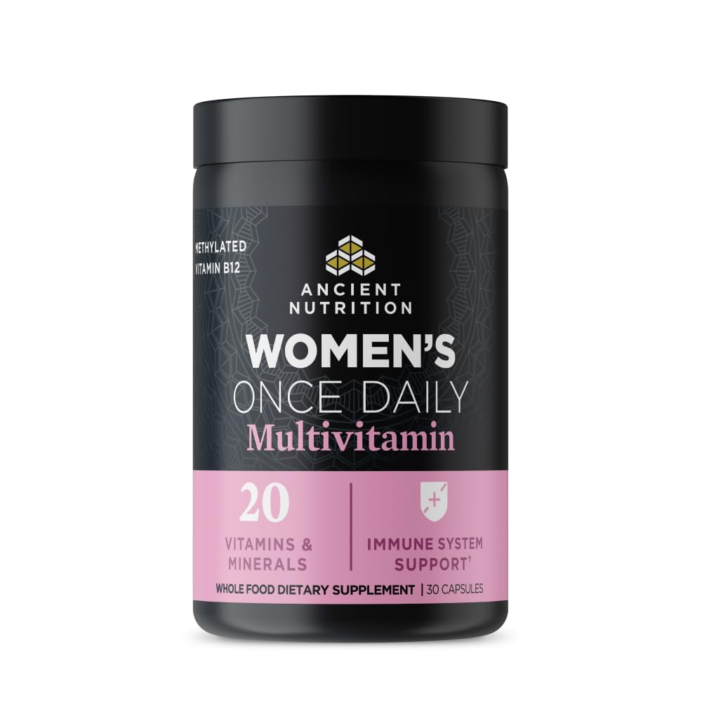 Oude voeding Multivitamine voor vrouwen, Women's Once Daily Supplement, Methlyated Vitamine B, C, K2, Magnesium, Folate & Iron, Ondersteunt Bone Health, 30 Tellen