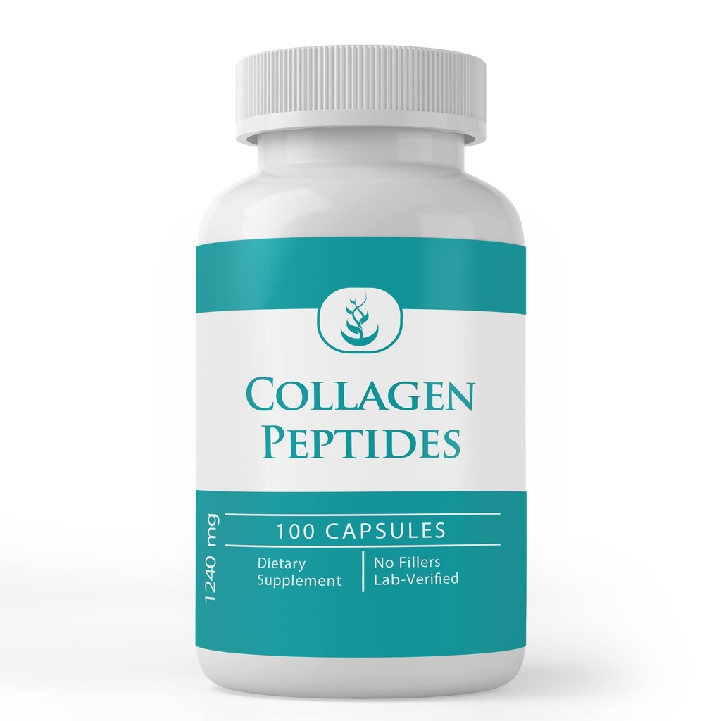 Pure Original Ingrediënten Collageen Peptide, (100 capsules) Pure, Geen Additieven of Fillers, Lab geverifieerd