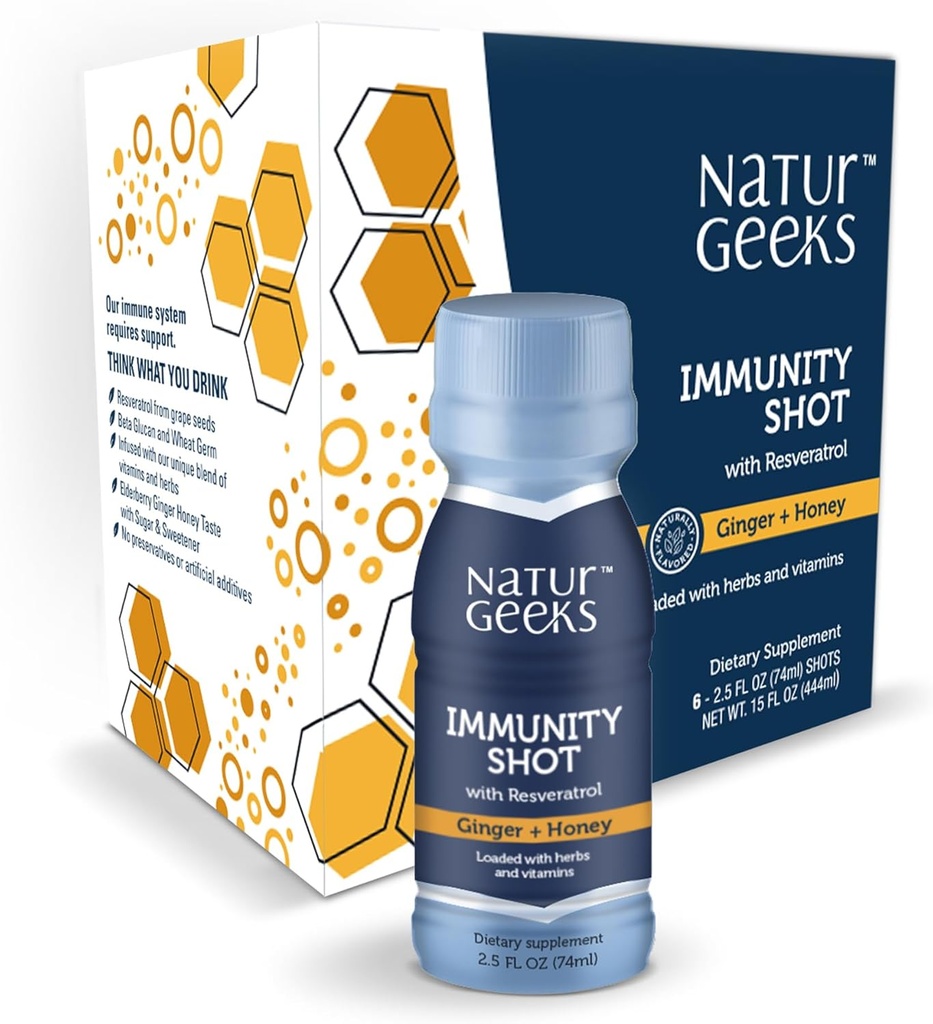 Immunity Support Shots with Organic Ginger + Honing 