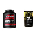 Muscletech Wei Proteïne Poeder Nitro-Tech Wei Proteïne Isolaat & Peptiden & Animal Pak - Handige Alles-in-één Vitamine & Supplement Pack