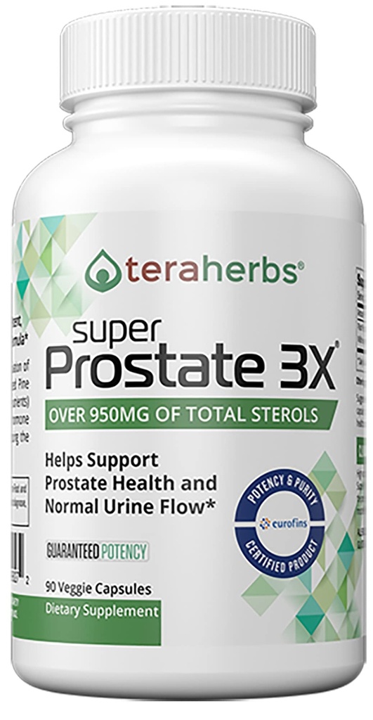 teraherbs Super Prostate 3X - Bladder Control, & Support for Extenderd Prostate & Frequent Urination - Prostaat Supplementen voor mannen - 90 Capsules
