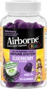 Airborne Kids Vlierbes + Zink & Vitamin C Gummies, Kids Immuun Ondersteuning met krachtige antioxidanten VIT D & E - 50 Gummies, Vlierbessen smaak