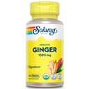SOLARAY Organic Ginger 1080 mg - Organic Ginger Supplements - Relieves Nausea and Vomiting Associated with Motion Sickness, Supports Joint Health - Vegan, Non Drowsy, 60-Day Guarantee, 50 Servings