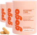 GOGO Bloating & Gas Digestive Relief, 30 Servings (Pack of 3) - Supplementen met digestieve enzymen, bromelaïne, gemberwortel, & melkdistel - Ondersteunt opgeblazen verlichting & Vermindert waterretentie
