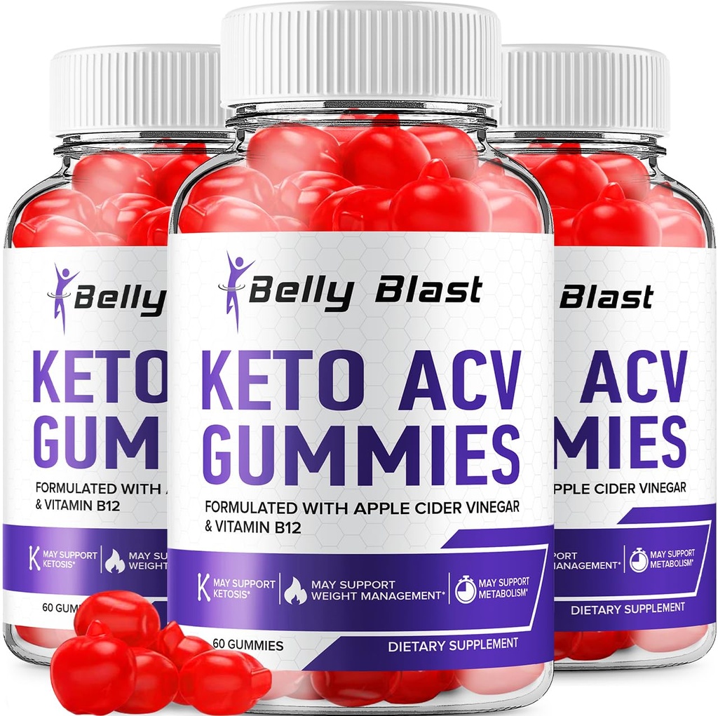 (3 Pack) Belly Blast Keto ACV Gummies - Advanced Formula Belly Blast Keto Plus ACV Gummies Apple Cider Vinegar, Weight Management, BellyBlast ACV Dietary Supplement Reviews Men Women (180 Gummies)