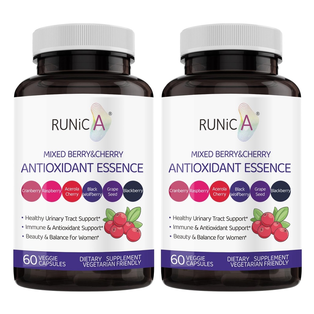 Super Antioxidant Supplement voor vrouwen - Huid, gezonde veroudering, Immuun en urinetrek Ondersteuning met Cranberry, Grape Seed & Berry Blend 