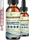 1500mg Magnesium Complex Liquid Drops - Hoge Absorptie Triple Magnesium van Liquid Magnesium Glycinate, Taurate & Malate, Toegevoegd met Coq10, Zink, Vitamine D3 voor Spieren, Zenuwen en Energie