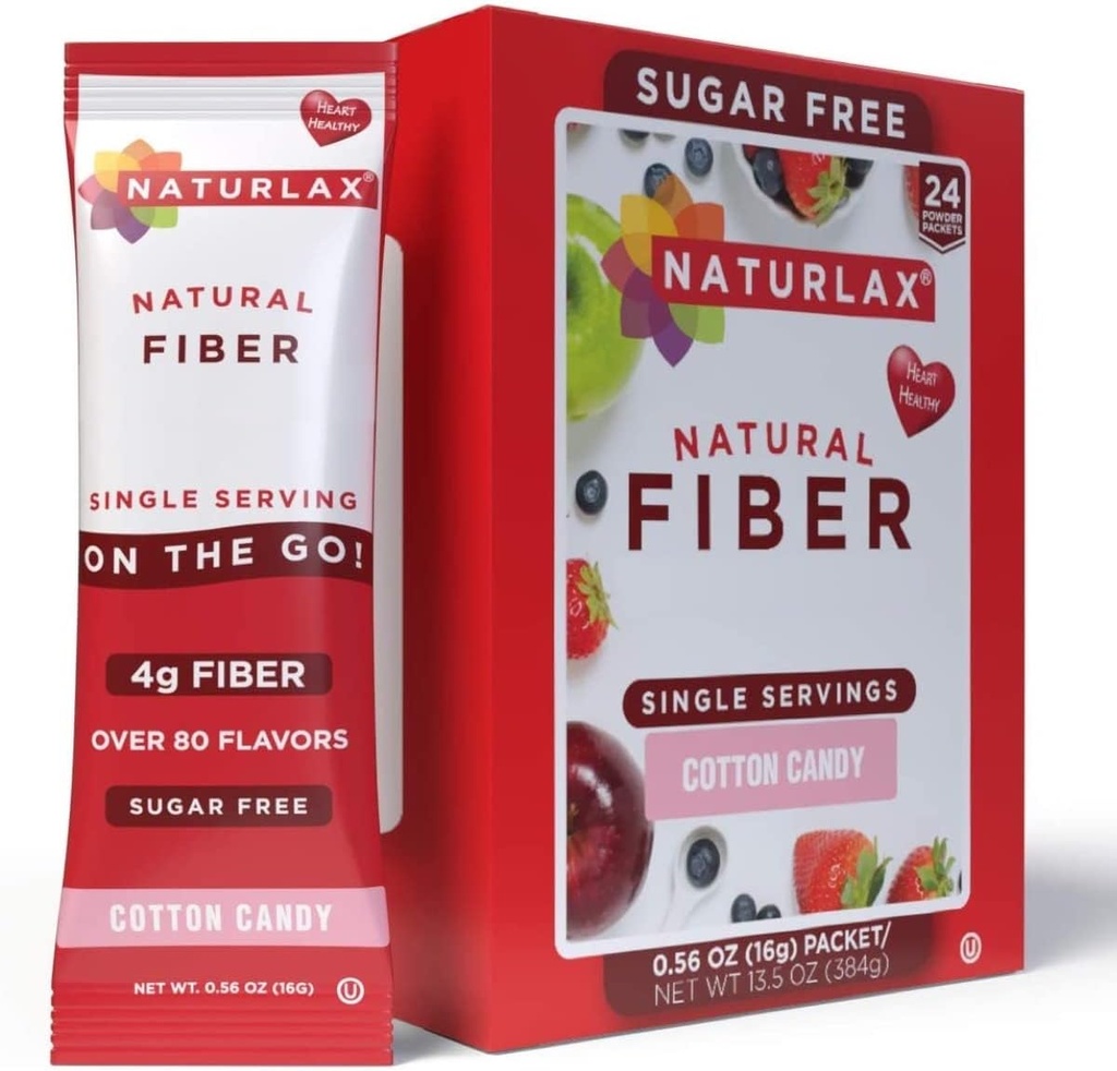 Naturals Suikervrije katoenen snoep Smaak Psyllium Husk, 24 Fiber Packets