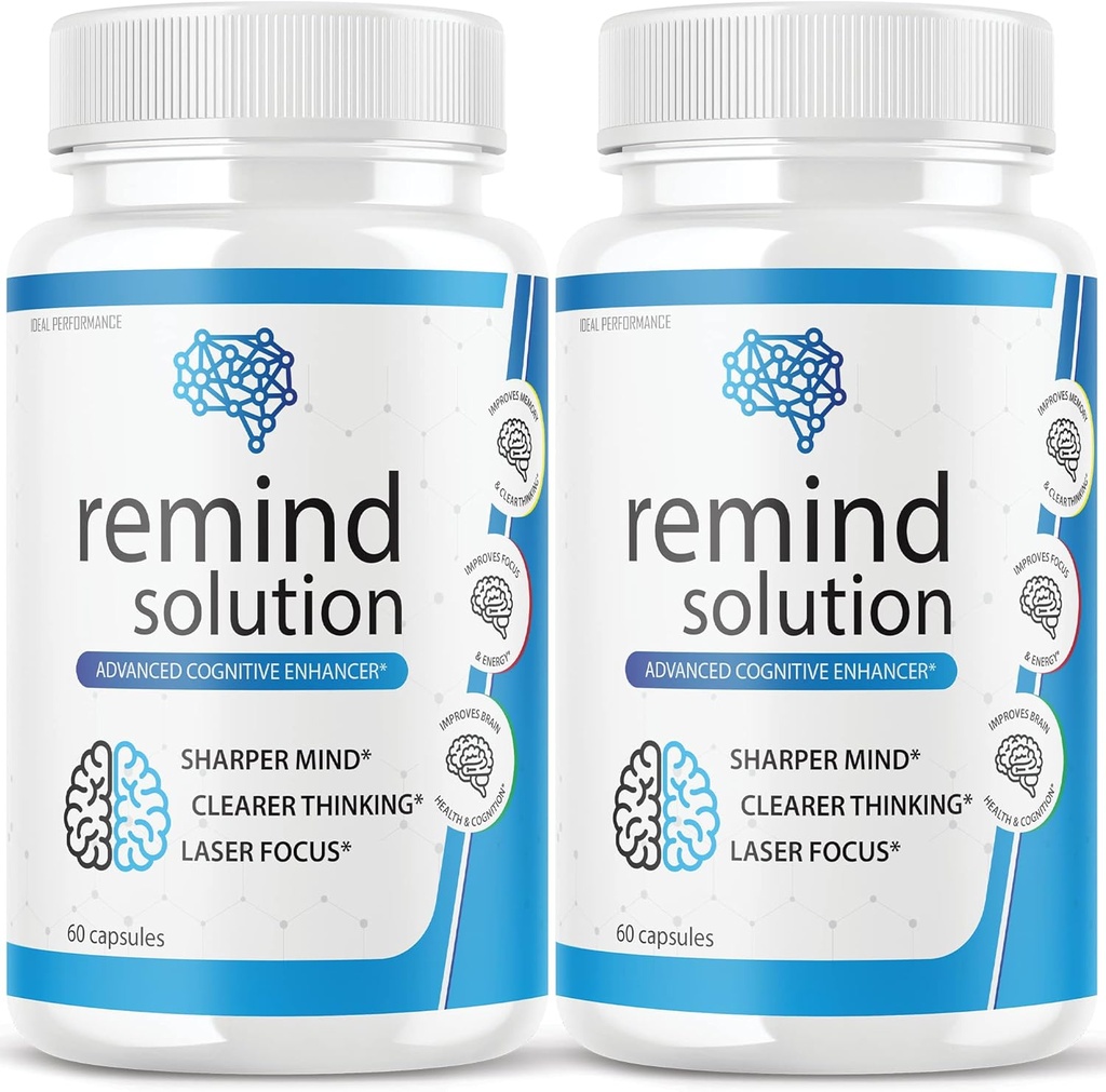 (2 Pack) Herinneringsoplossing voor Geheugen Geavanceerd Cognitive Brain Health Function Focus Max Concentratie Herinneringssupplement (120 capsules)