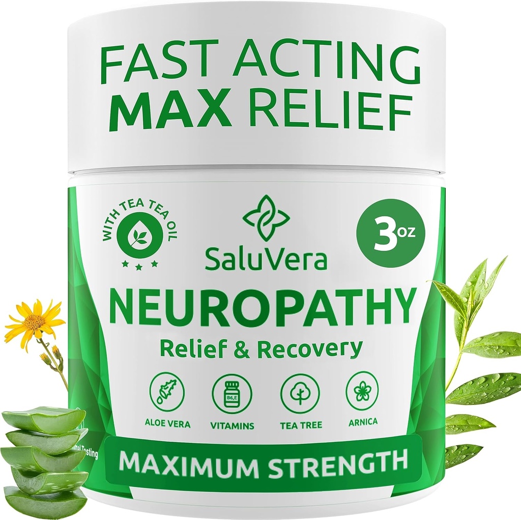 Neuropathie pijnbestrijding crème - maximale sterkte zenuwpijn Reliever voor voet, tenen, handen, benen met Aloë Vera, Arnica, MSM vitamine B6, en Menthol voor snelle werking verlichting 3oz