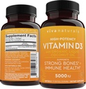 D3 Vitamine 5000 IE Softgels (125 mcg), 30 Softgels - High Potency Vitamine D Supplementen voor gezonde immuunfunctie, botten en spieren - Gemaakt met organische vloeibare kokosolie